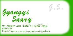 gyongyi saary business card